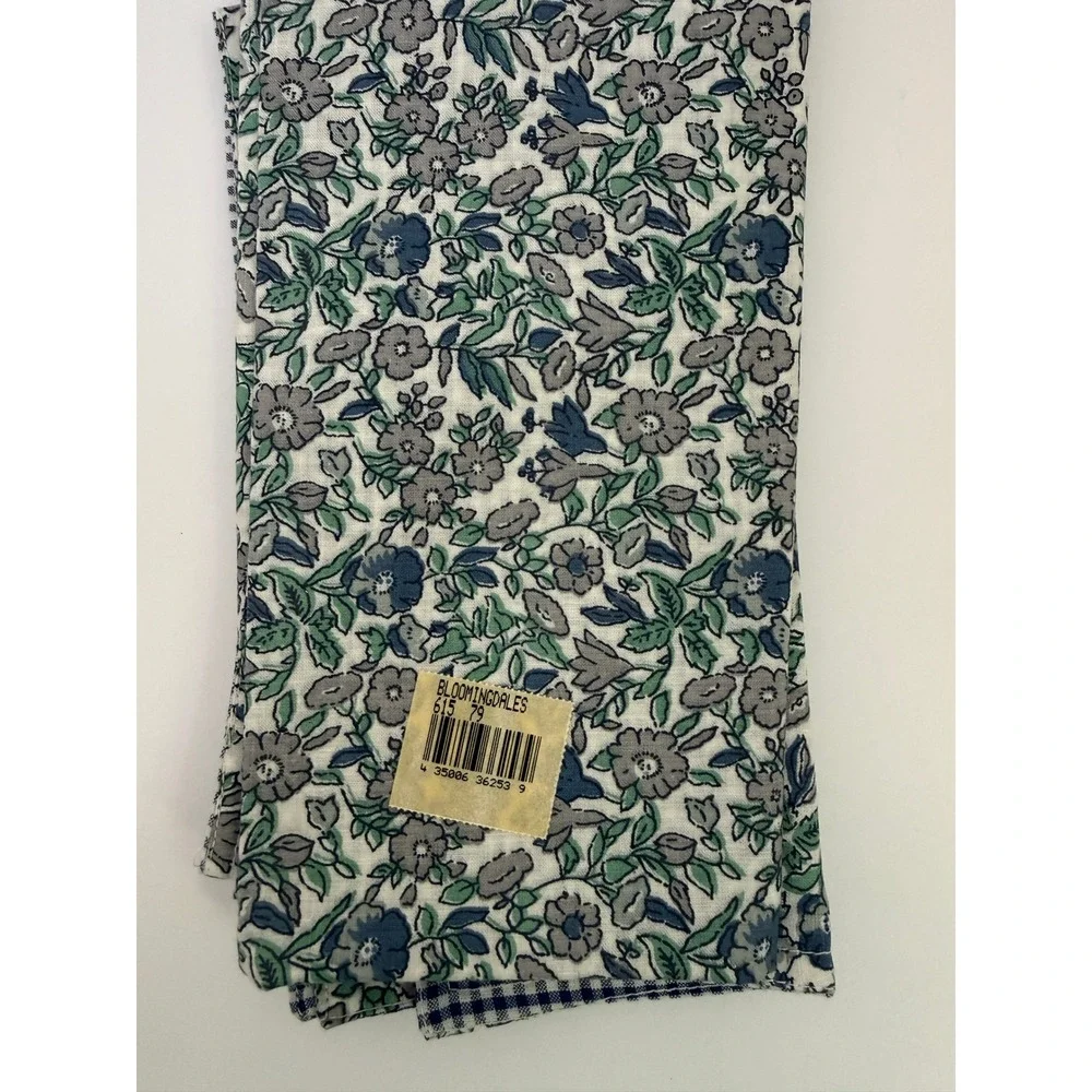 Vintage Bloomingdales Liberty Fabric Napkins Set of 6 Mamie Floral Gingham Y2K